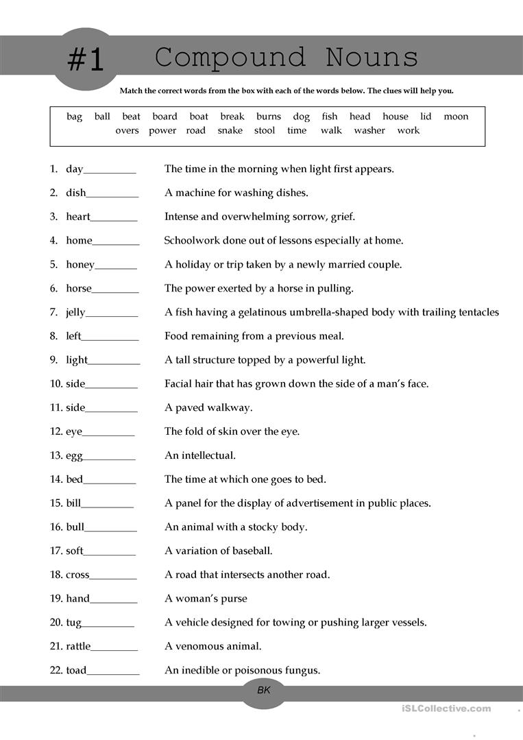 Free Printable Worksheets for Learning Nouns