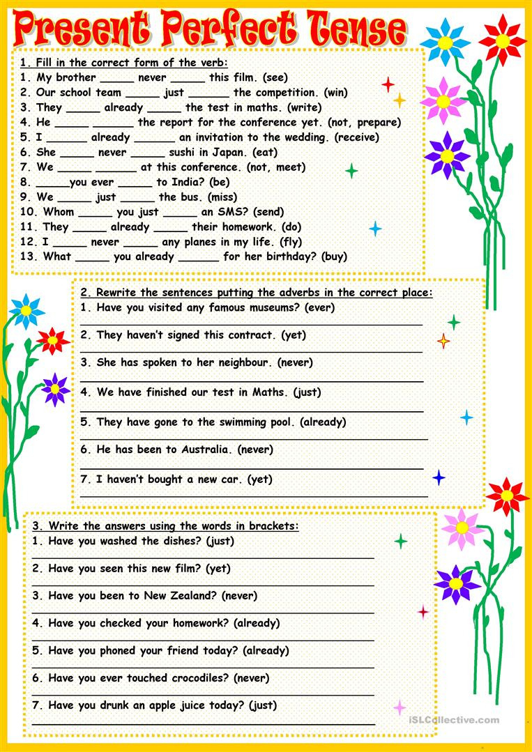 Master Present Perfect Tense with Free Worksheets