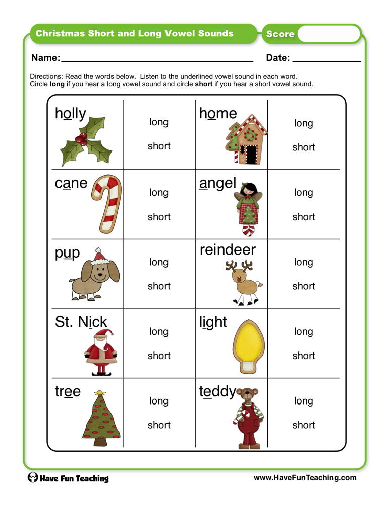 Worksheets For Short And Long Vowel Sounds