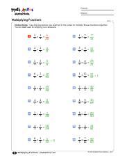 Worksheets Multiplyingfractions Answers Pdf Name Fractions Date Multiplying Fractions Mul 1 Instructions Use The Procedure You Learned In The Course Hero