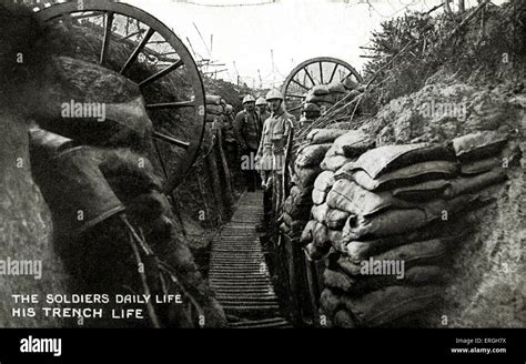 World War 1 French Soldiers In A Trench Title The Soldiers Daily Stock Photo Royalty Free