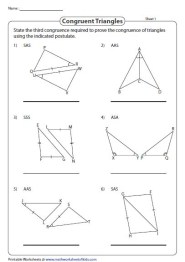 Write The Missing Congruence Property Triangle Worksheet Geometry