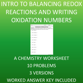 Writing And Balancing Redox Reactions And Oxidation Numbers Chemistry