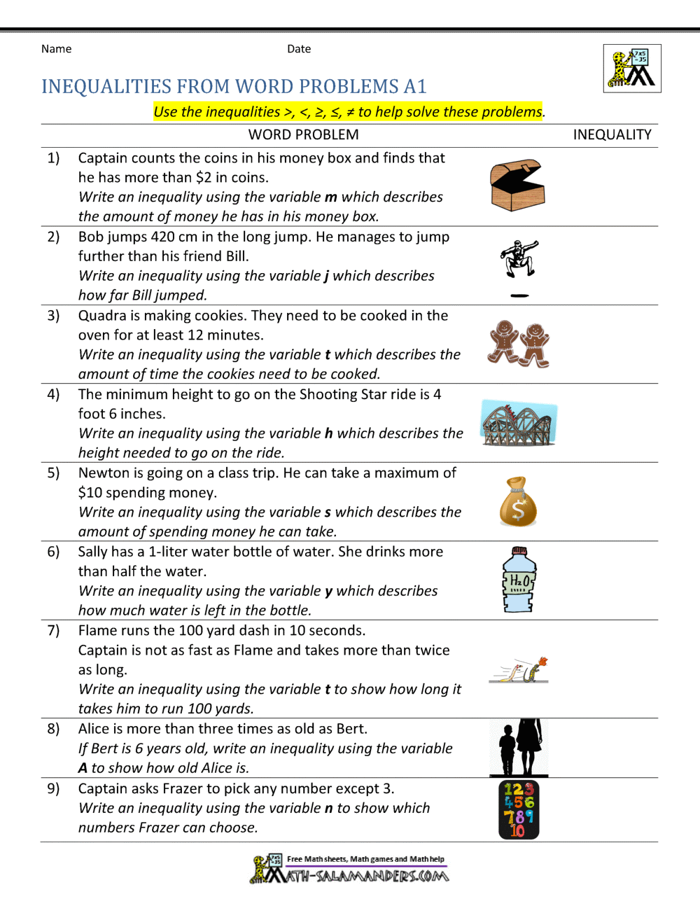 Writing Inequalities From Word Problems By Paper Airplanes Tpt