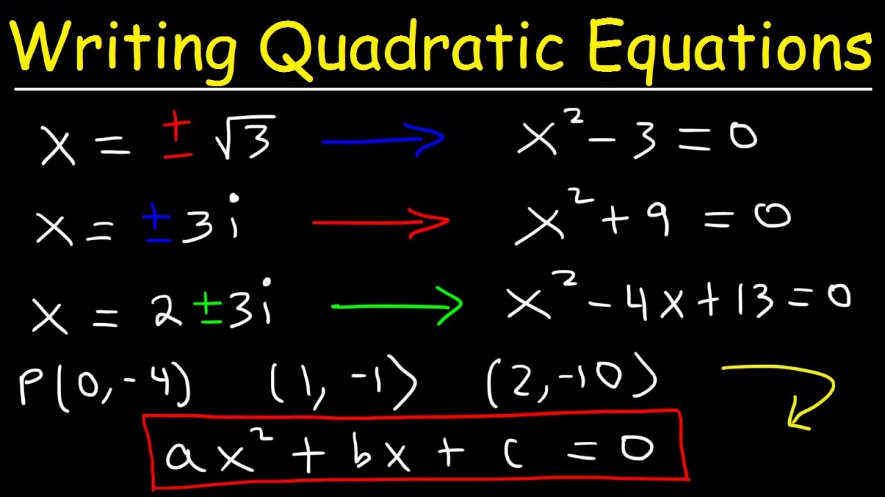 Writing Quadratic Equations In Standard Form Worksheet Pdf Tessshebaylo