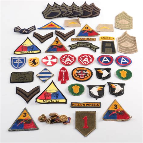 Wwii Us Army Rank Insignia Patches And Pins Ebth