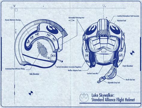 X Wing Starfighter Pilot Helmet Schematic Star Wars Pinterest