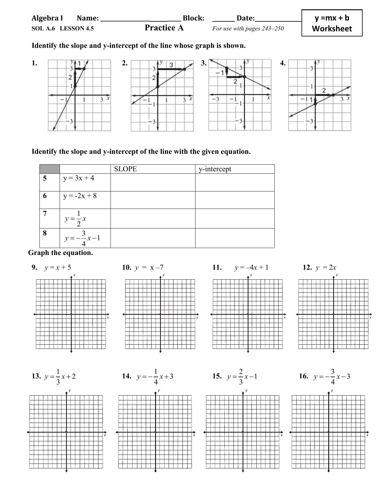 Y Mx B Worksheet Answers: Quick Guide for Students