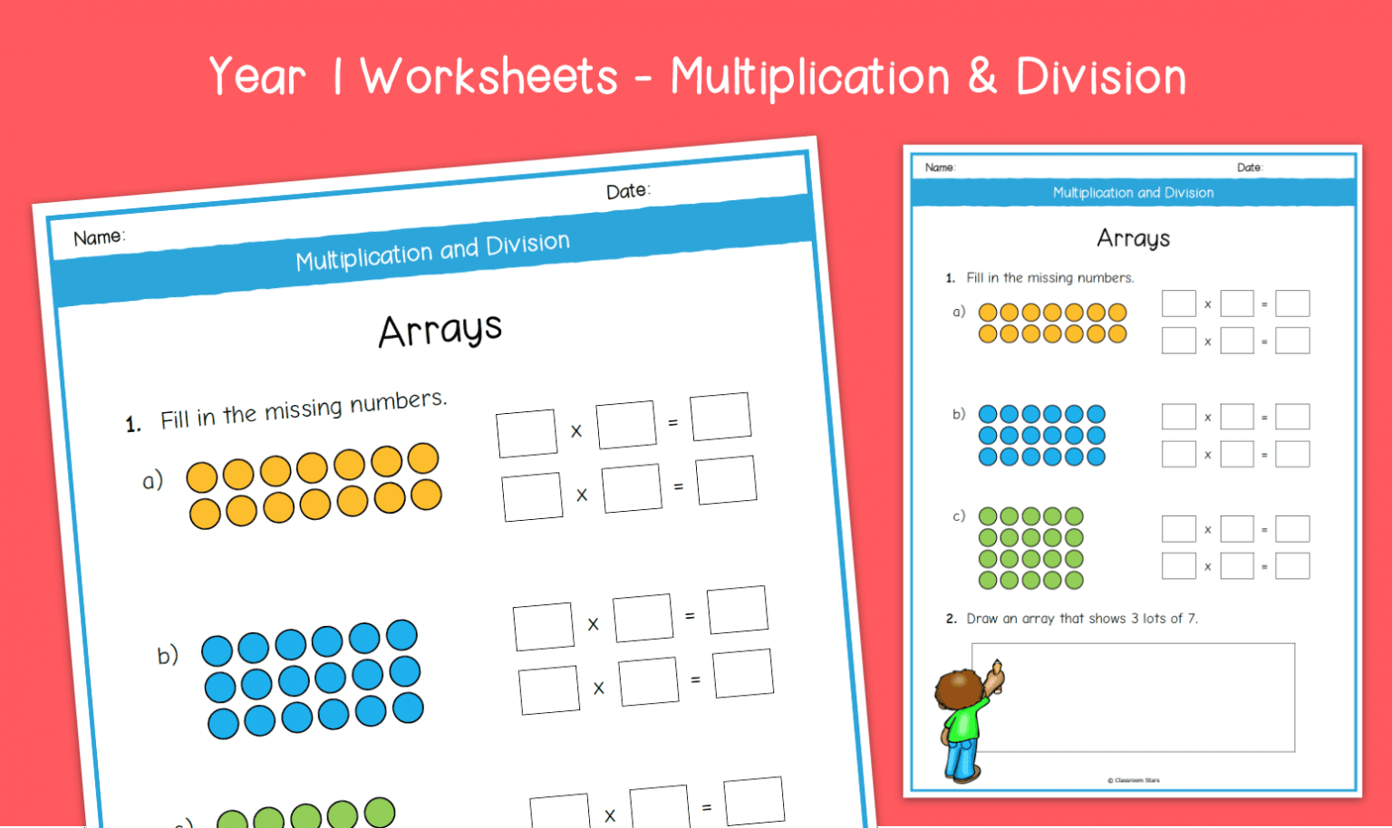 Year 1 Arrays Worksheets Ks1 Multiplication Primary Maths