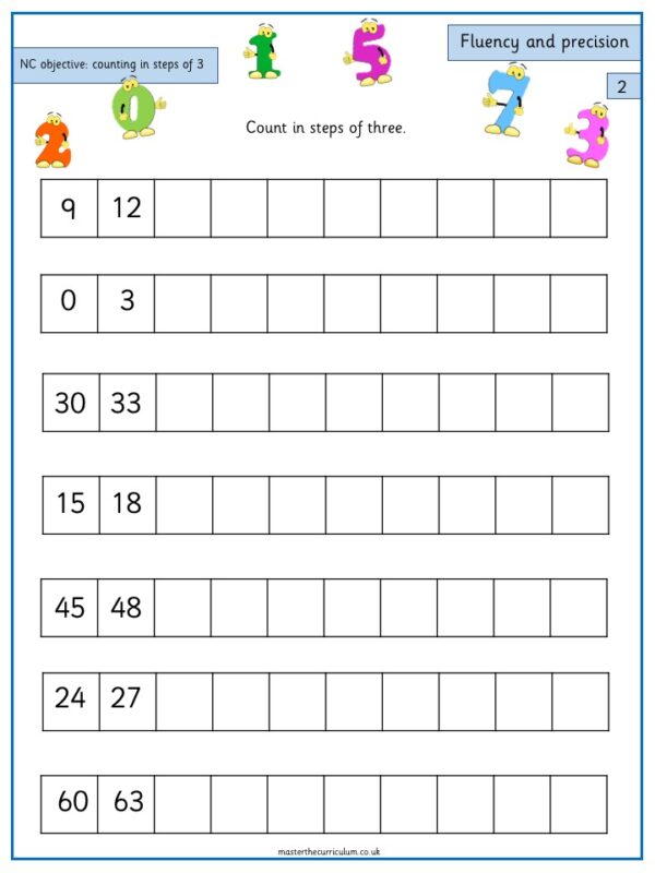 Year 2 Counting In Steps Of 3 5 Master The Curriculum