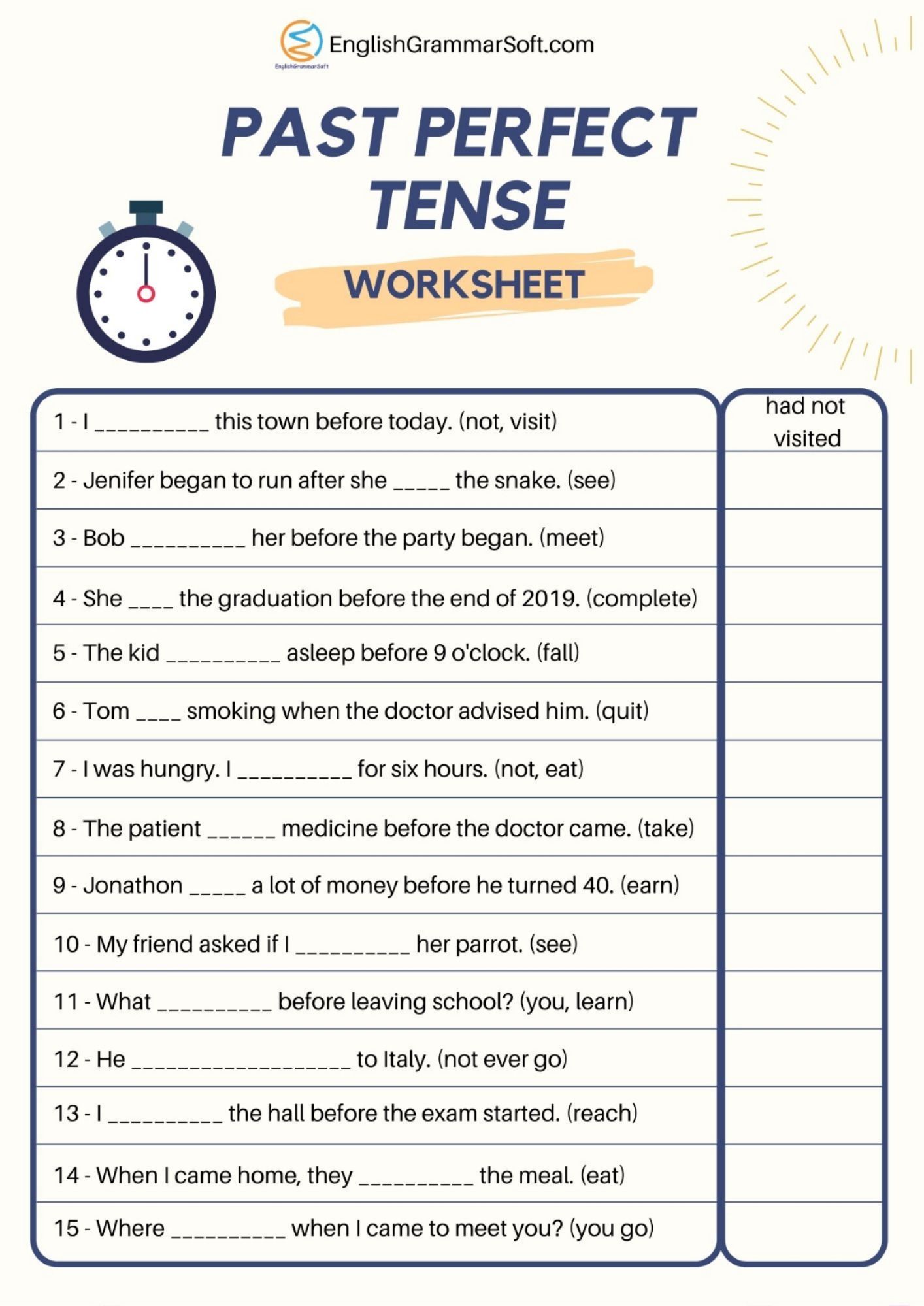 Year 5 Past Perfect Tense Ks2 Spag Worksheets Plazoom Literacy Lessons Writing Response