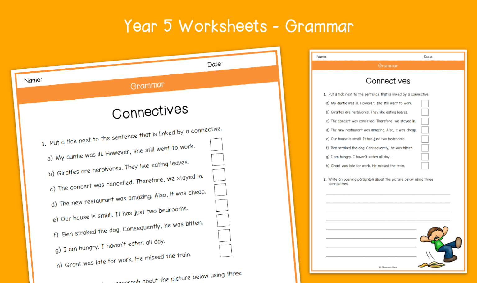 Year 5 Using Connectives Worksheets Ks2 Grammar Primary English