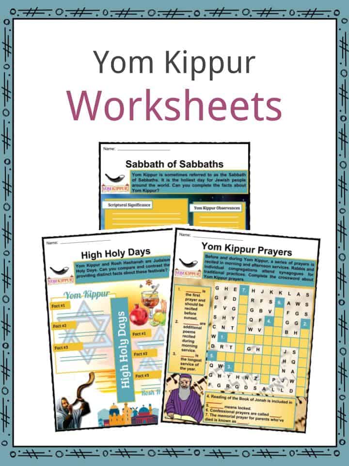 Yom Kippur Facts Worksheets Origin Traditions Significance For Kids